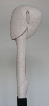 kopf mit durchbruch | terracotta, engobe |  48 cm