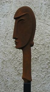 kopf | terracotta, rost | 48 cm