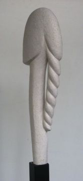 kopf mit zopf | terracotta, engobe | 45 cm