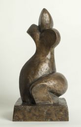 kniende frau mit kopftuch | bronze | 33x17x16 cm